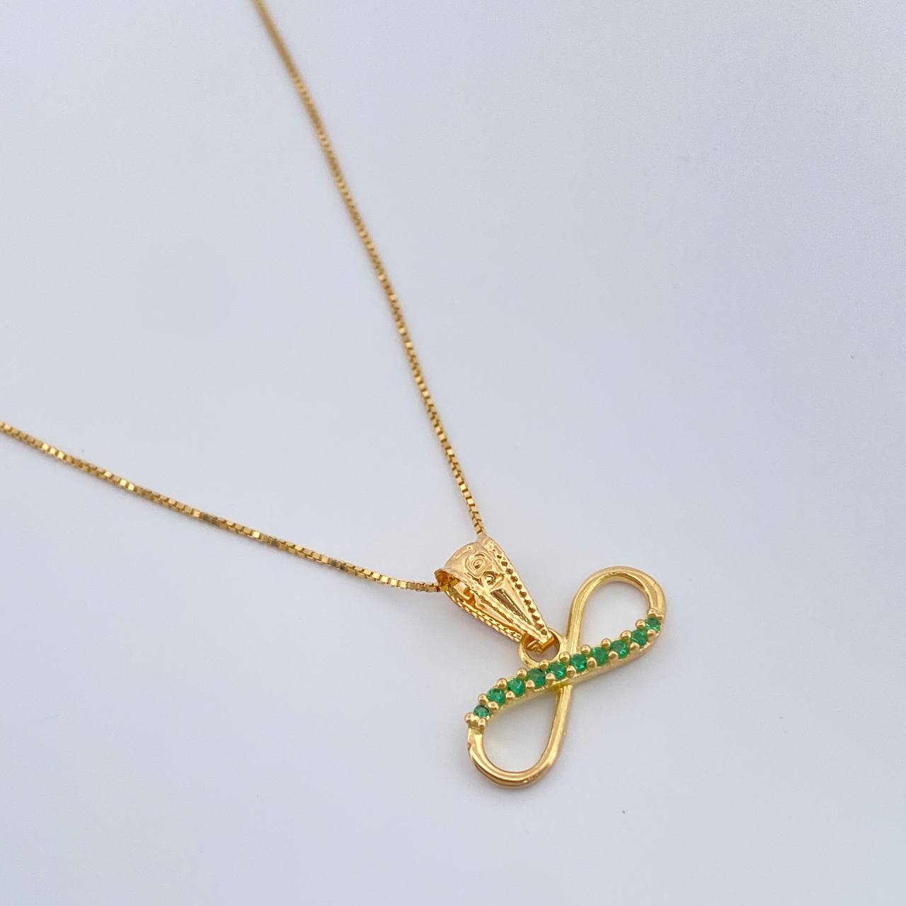 Set Cadena y Dije Veneciana + Infinito 1.35gr / 40cm / 1mm Oro Amarillo 18K (Oferta) %