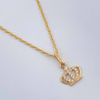 Set Cadena y Dije Lazo + Corona 1.6gr / 44.2cm / 1mm Oro Amarillo 18K (Oferta) %