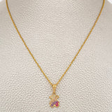 Set Cadena y Dije Lazo + Oso Ts 1.6gr / 45.2cm / 1mm Oro Amarillo 18K (Oferta) %