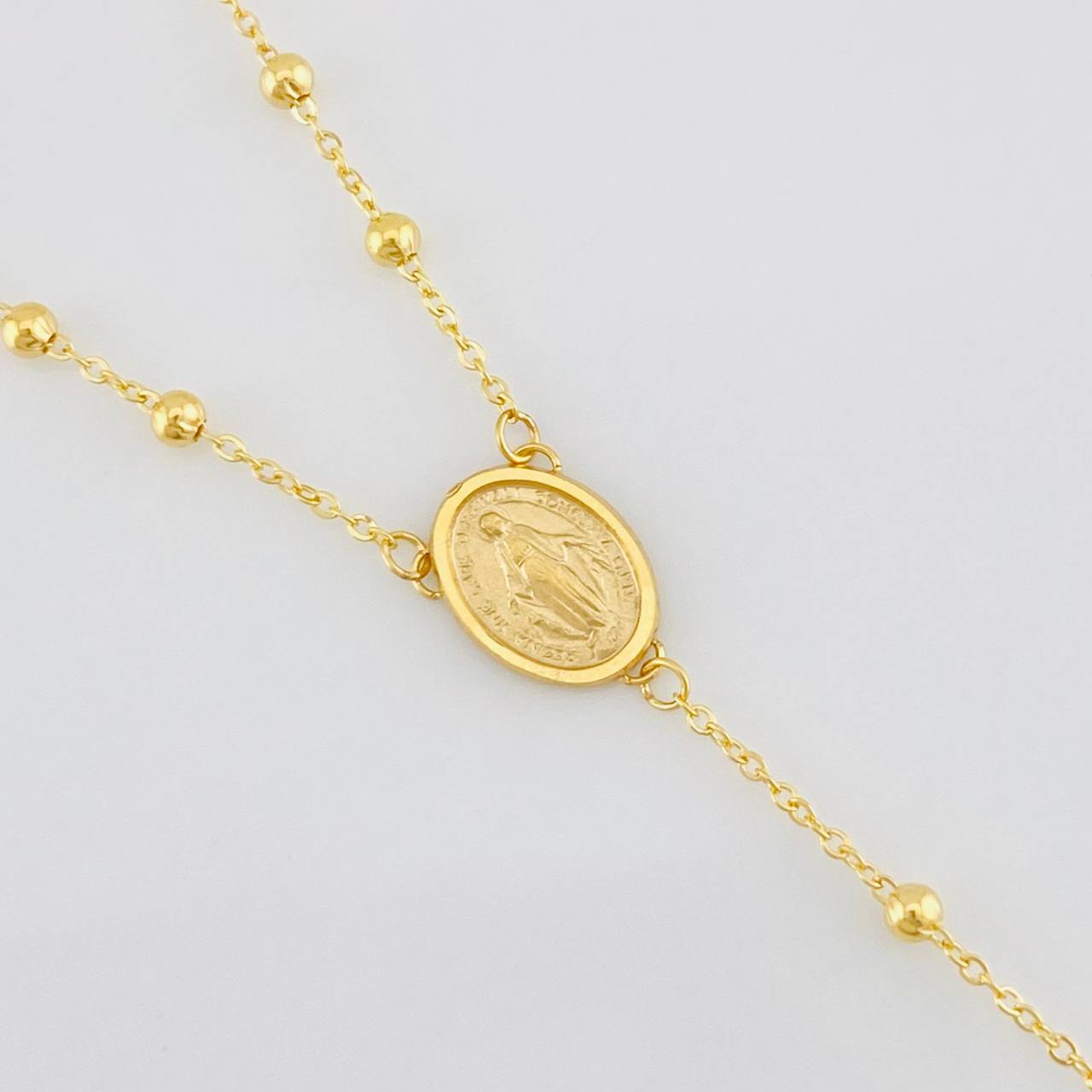 Rosario Aro Seguido Virgen Milagrosa 2.65g / 50cm / 3.2mm Oro Amarillo 18K