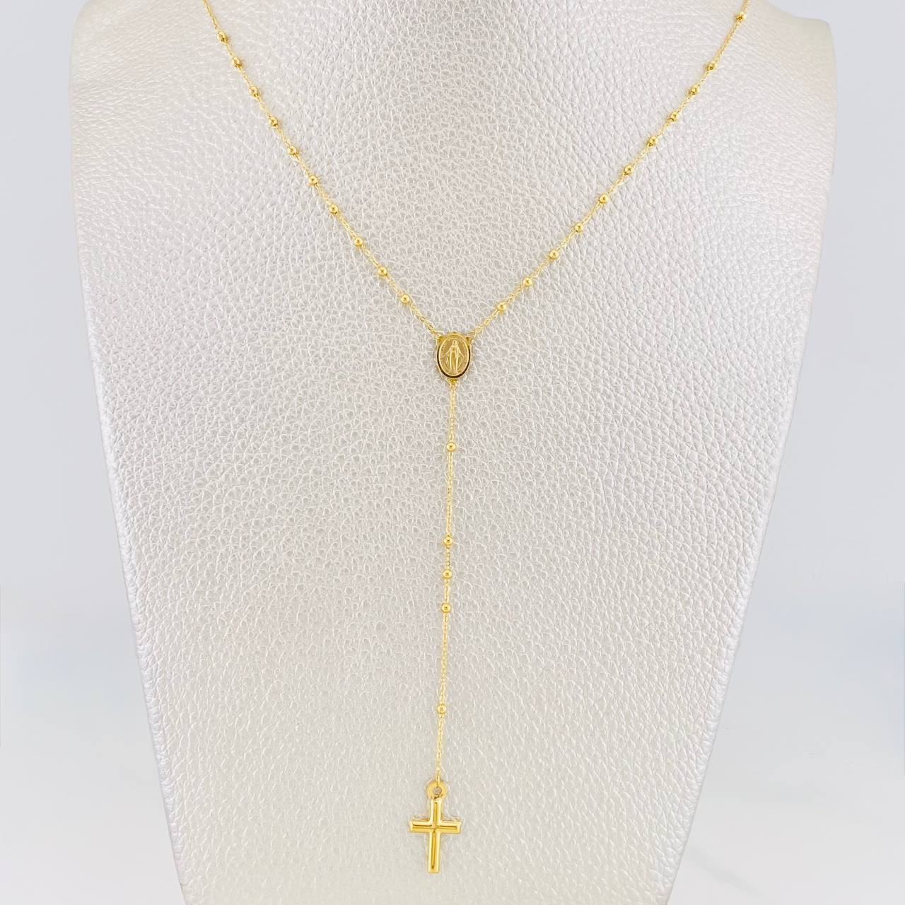 Rosario Aro Seguido Virgen Milagrosa 2.65g / 50cm / 3.2mm Oro Amarillo 18K