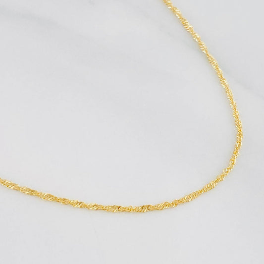 Cadena Singapur 1.4g / 45cm / 1.3mm Oro Amarillo 18K