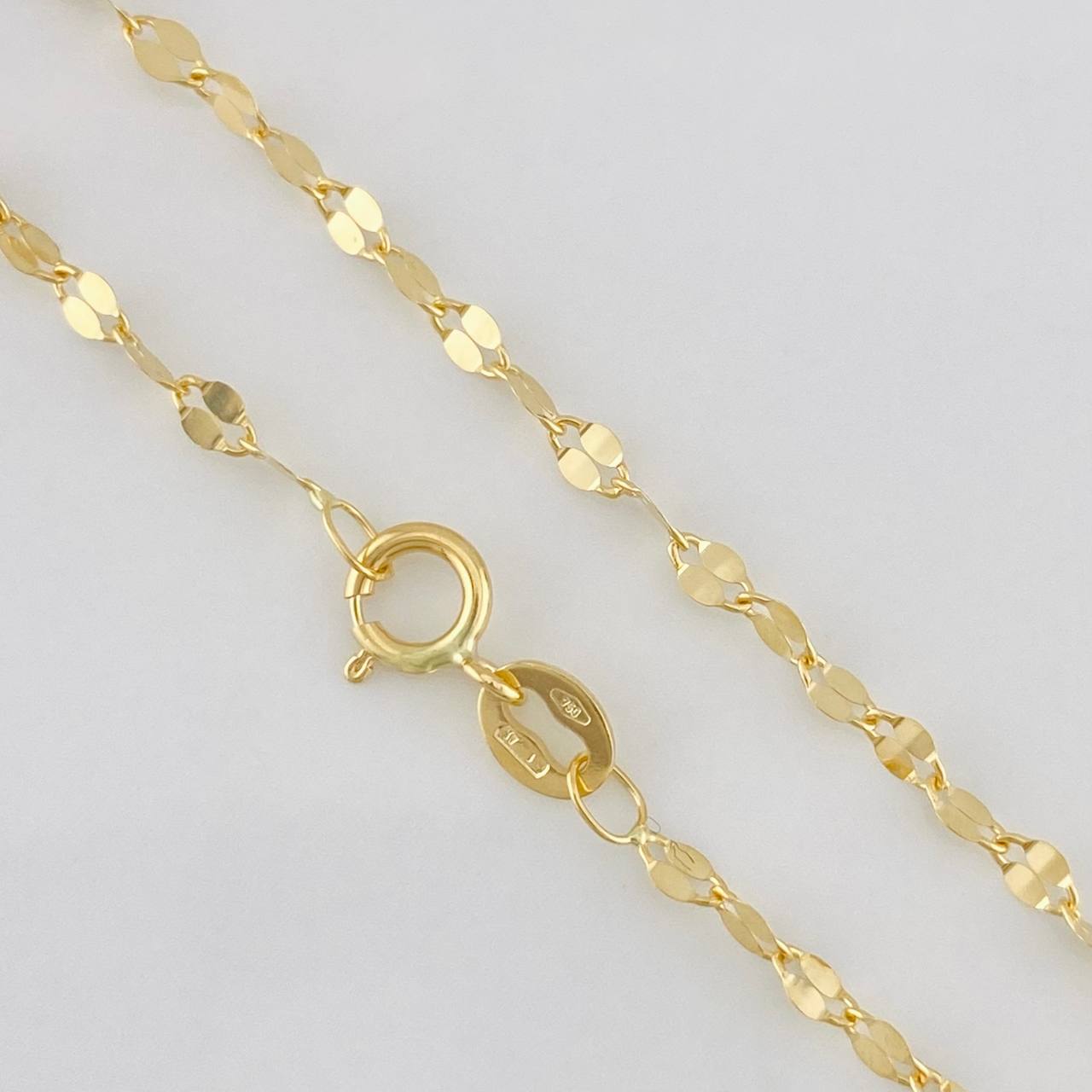 Cadena Flor Espejo 1.15g / 45cm / 1.2mm Oro Amarillo 18K