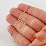 Cadena Militar 1.4g / 45cm / 0.8mm Oro Amarillo 18K
