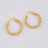 Candongas Trenzada Mate 3.8g / 3.9cm Tres Oros 18K