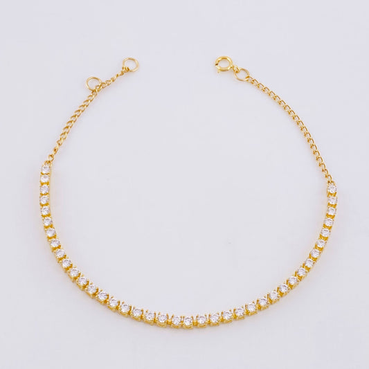Pulso Tenis 2.85g / 17.7cm / 2mm Oro Amarillo 18K