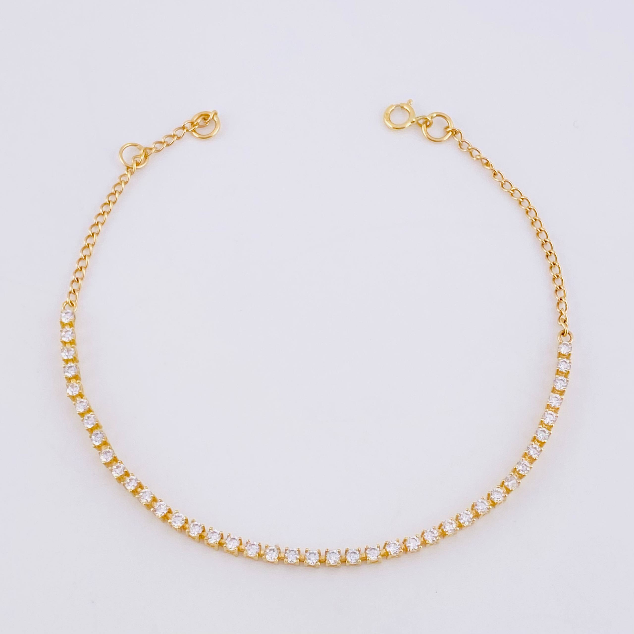 Pulso Modulable Tenis 2.6g / 17.8cm - 16.5cm / 2mm Oro Amarillo 18K
