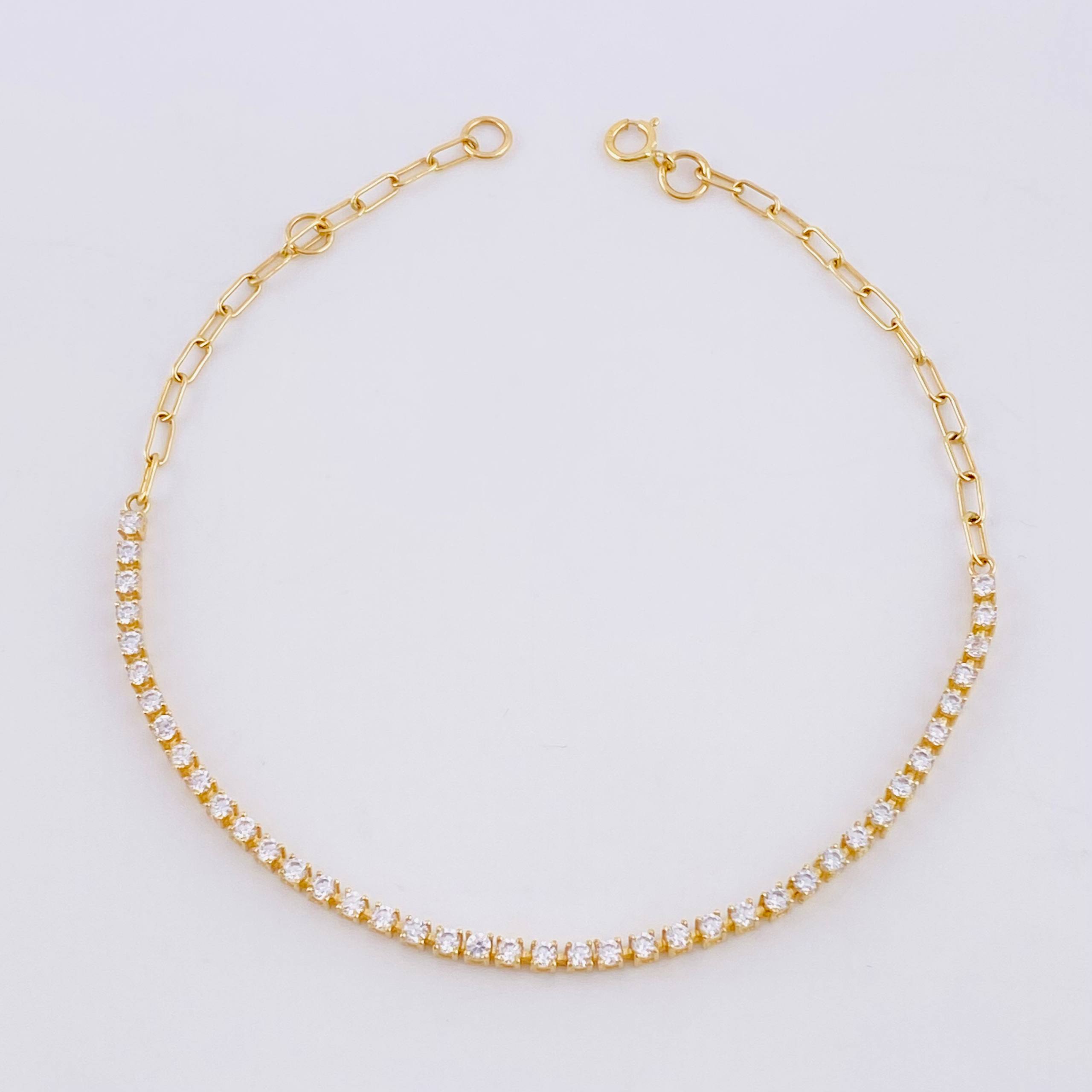 Pulso Modulable Tenis 2.85g / 20cm - 18.4cm / 1.9mm Oro Amarillo 18K