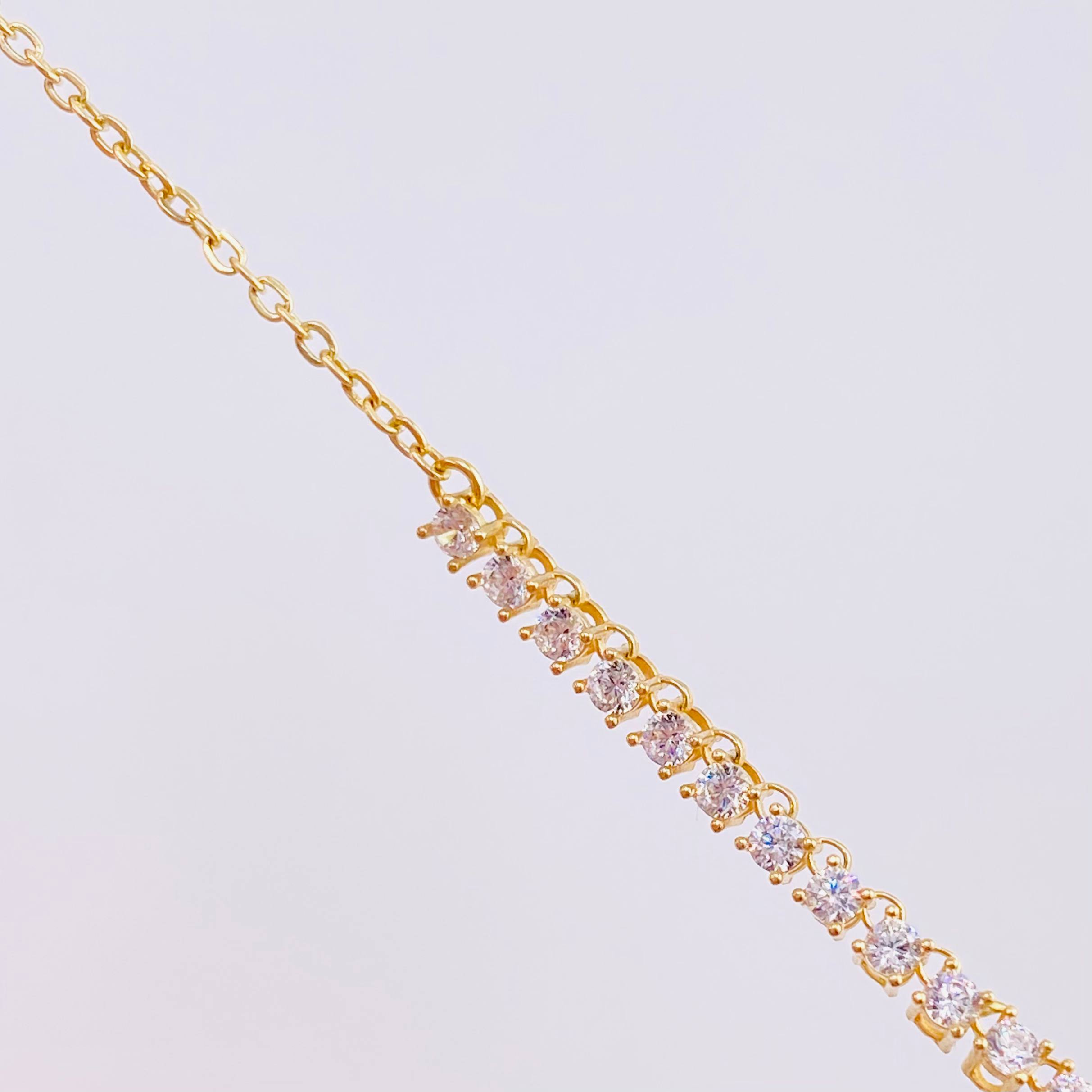 Cadena Tenis 5.8g / 45cm / 2.5mm Oro Amarillo 18K
