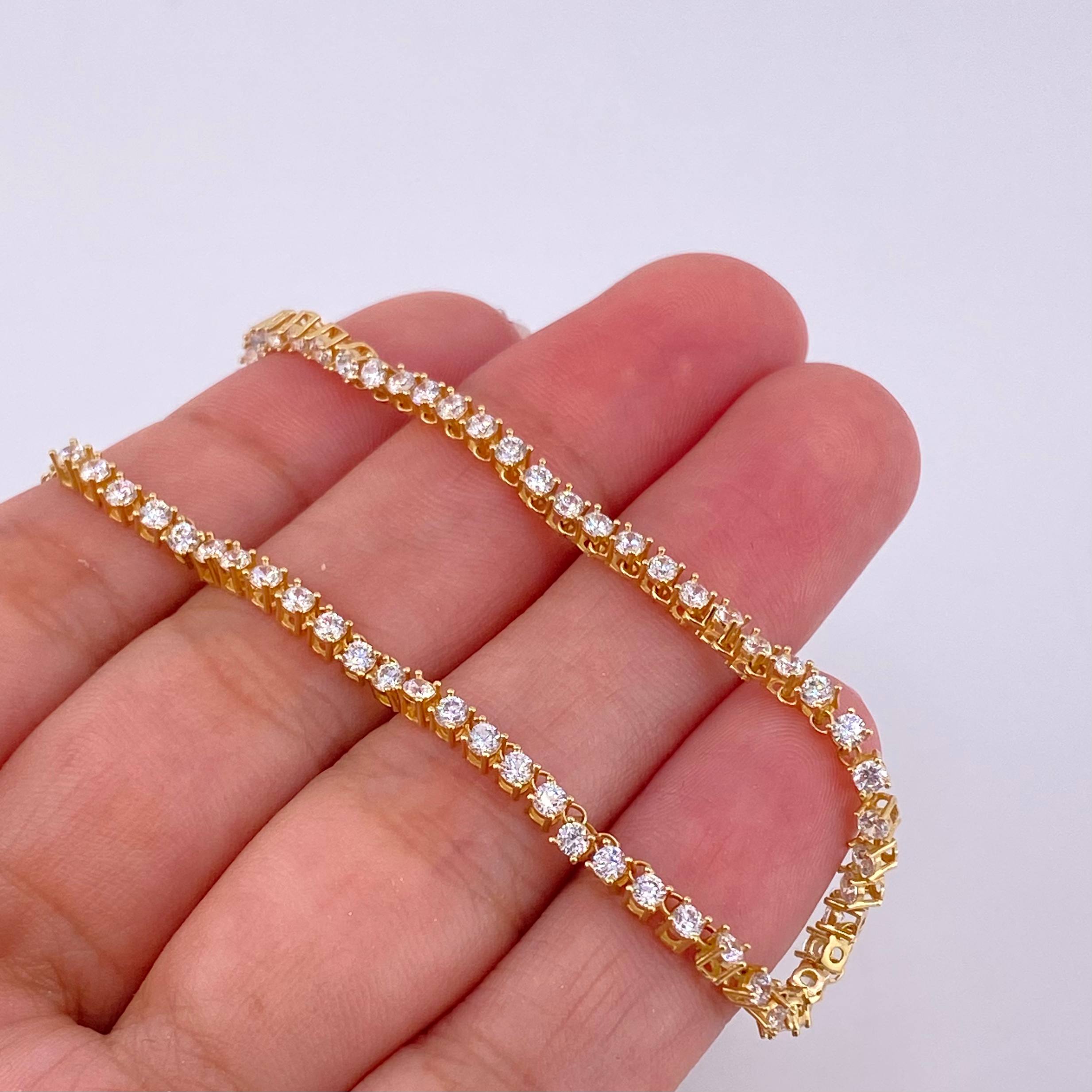 Cadena Tenis 6.45g / 45cm / 2.8mm Oro Amarillo 18K