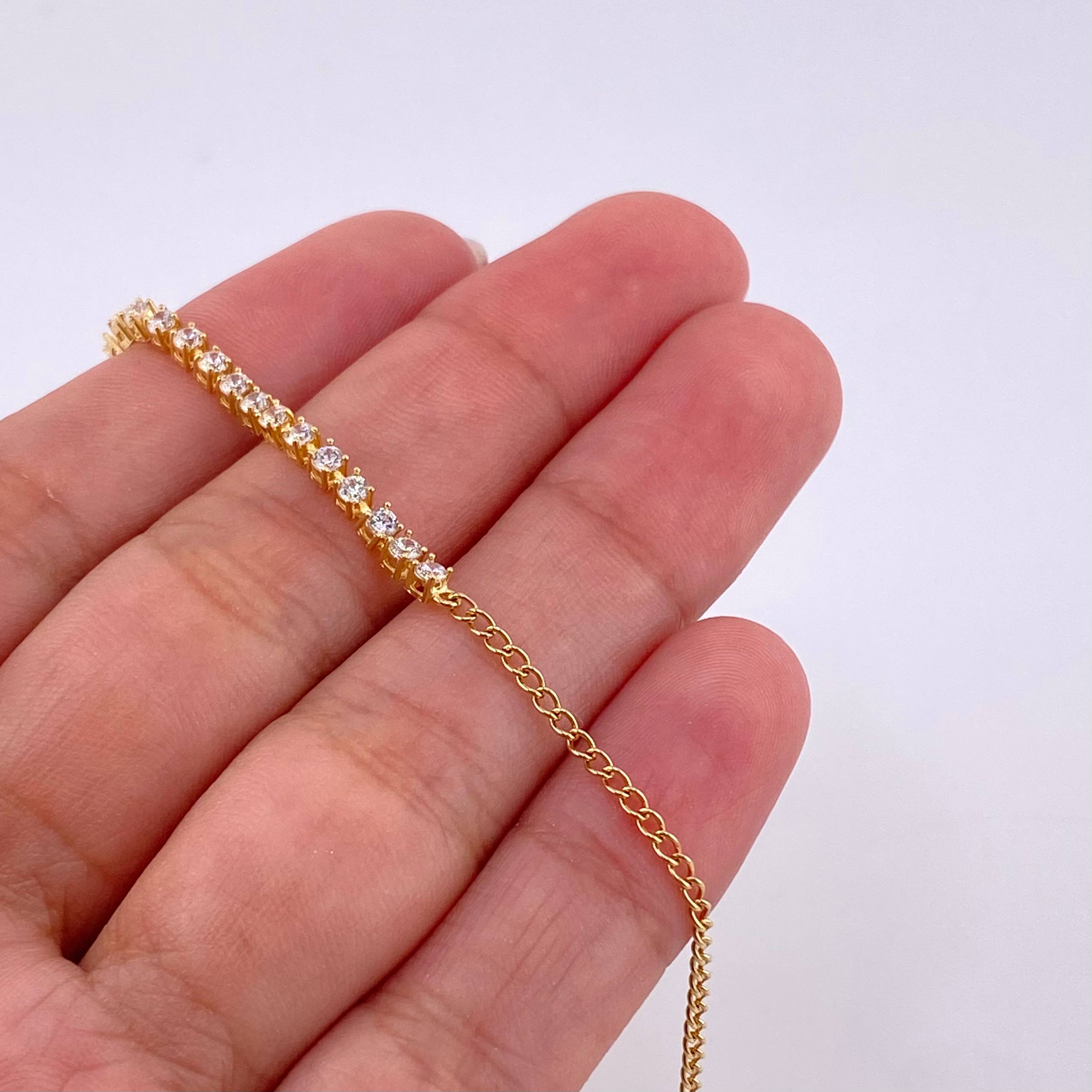 Pulso Tenis 2.3g / 18.7cm / 2.1mm Oro Amarillo 18K