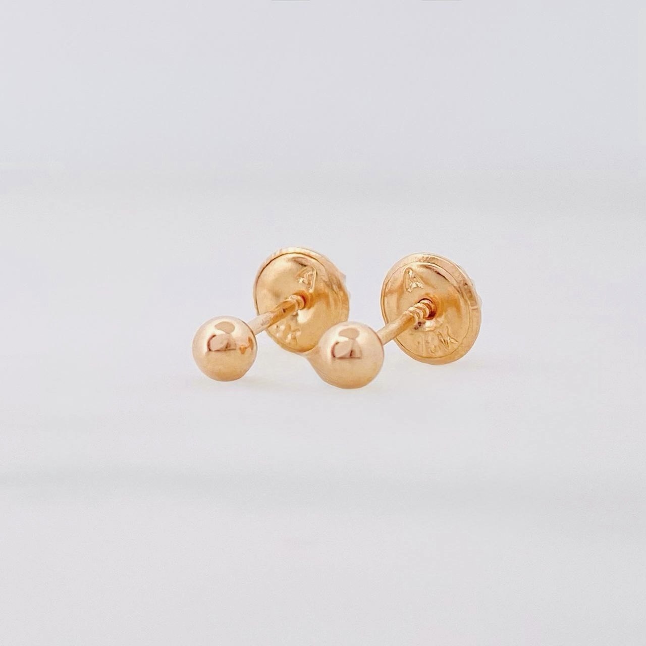 Topos Bola Lisa 0.4g / 4mm Oro Rosa 18K