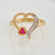 Anillo Corazon 2.15g / T5 1/2 Dos Oros Amarillo Blanco 18K