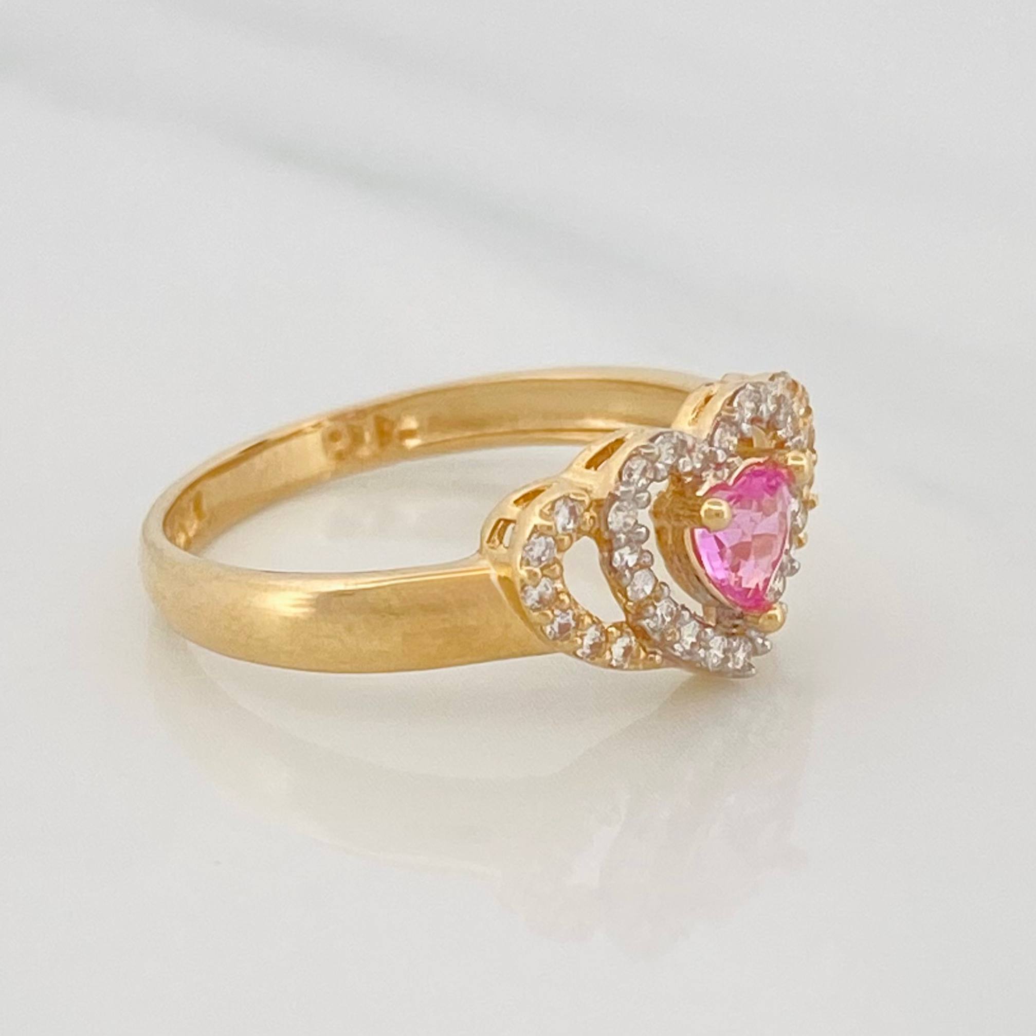 Anillo Corazon 2.3g / T6 1/2 Oro Amarillo 18K