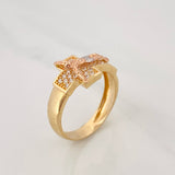 Anillo Cruz Cristo 4.95g / T9 Tres Oros 18K