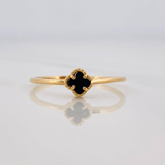Anillo Trebol 1.25g / T7 3/4 Oro Amarillo 18K