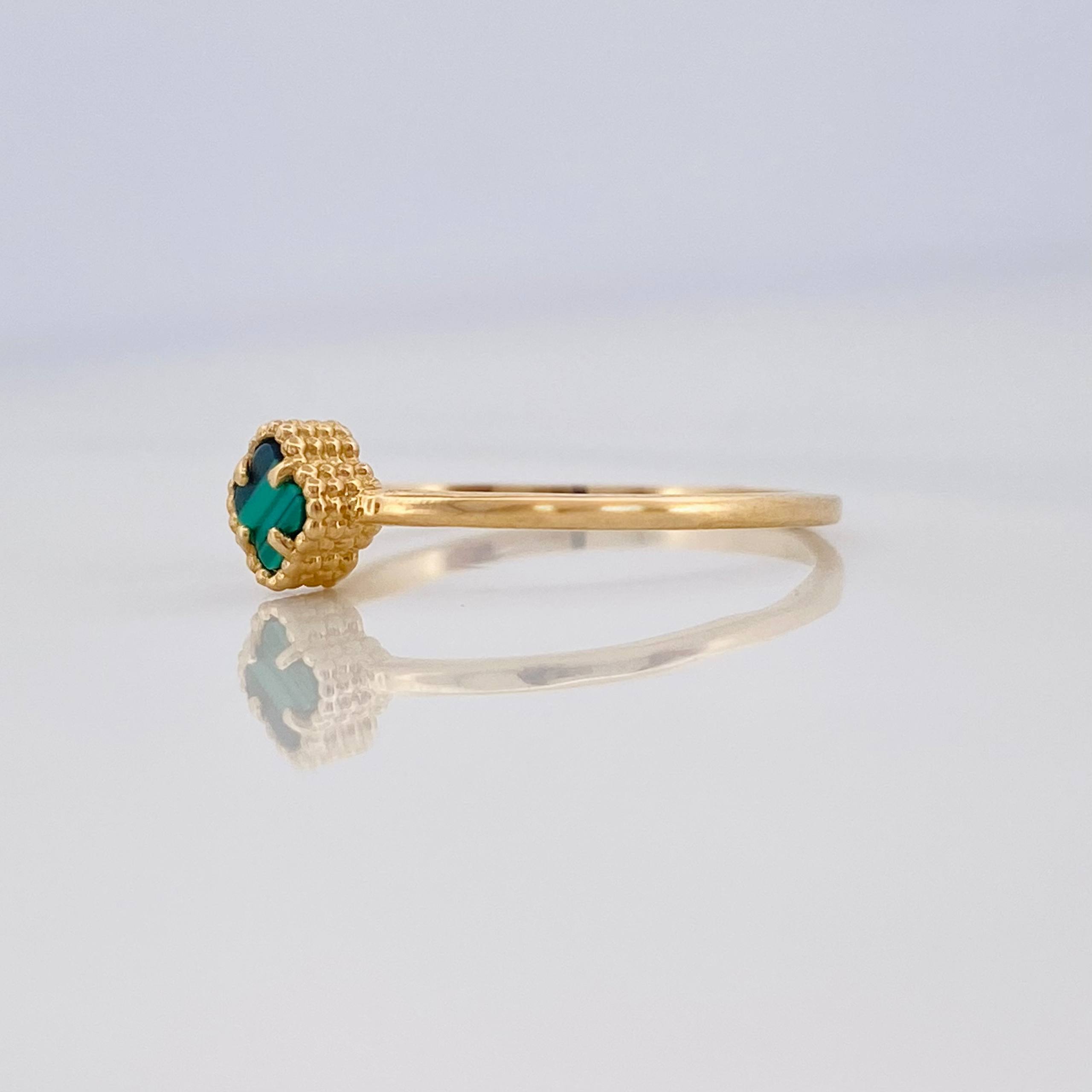 Anillo Trebol 1.25g / T7 1/4 Oro Amarillo 18K