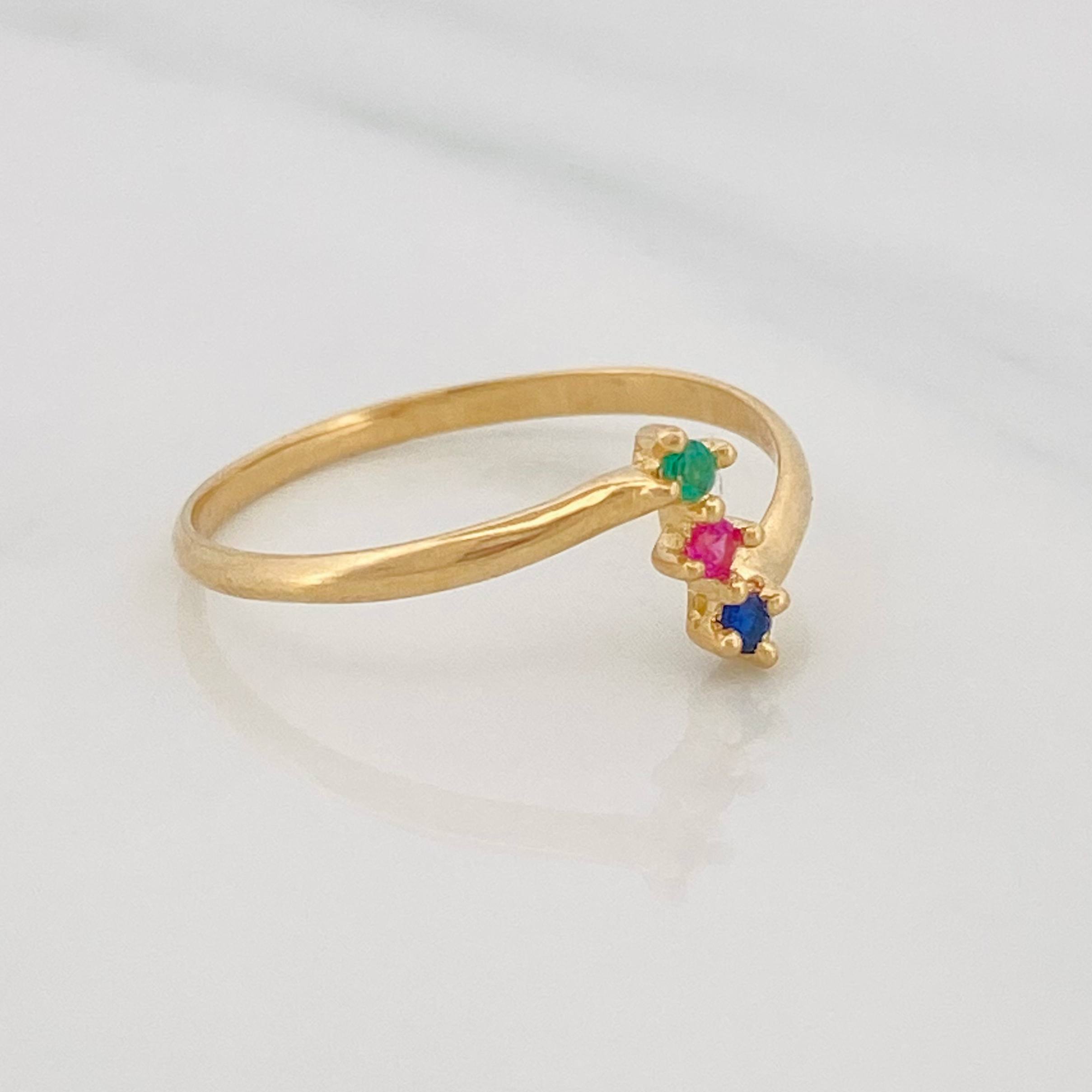 Anillo Semaforo 1.2g / T7 Oro Amarillo 18K