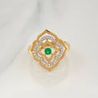 Anillo Flor De Primavera 4.1 g / T6 Dos Oros Amarillo Blanco 18K
