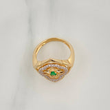 Anillo Flor De Primavera 4.1 g / T6 Dos Oros Amarillo Blanco 18K