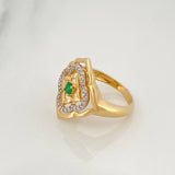 Anillo Flor De Primavera 4.1 g / T6 Dos Oros Amarillo Blanco 18K