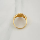 Anillo Flor De Primavera 4.1 g / T6 Dos Oros Amarillo Blanco 18K