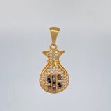 Dije Bolsa Dinero 2.3 g / 2.7 cm Dos Oros Negro Amarillo 18K