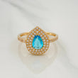 Anillo Halo Gota 2.75 g / T7 3/4 Oro Amarillo 18K