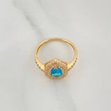 Anillo Halo Gota 2.75 g / T7 3/4 Oro Amarillo 18K
