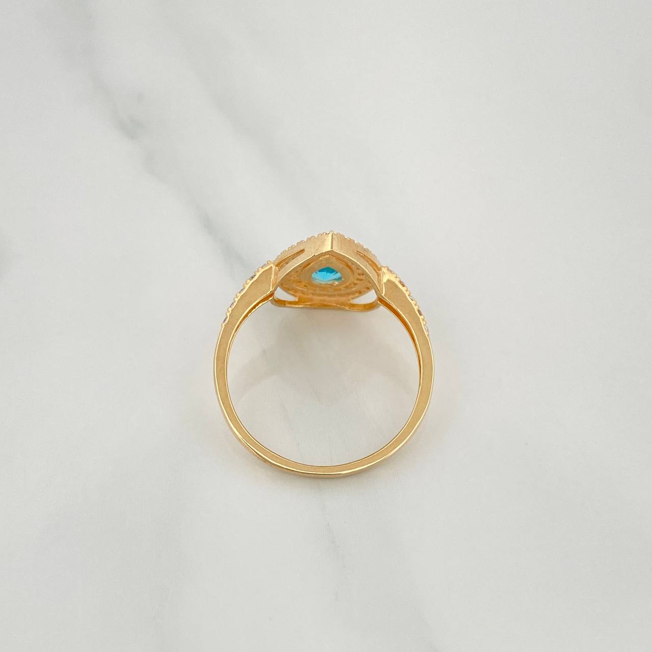 Anillo Halo Gota 2.75 g / T7 3/4 Oro Amarillo 18K
