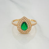 Anillo Halo Gota 2.65 g / T8 1/2 Oro Amarillo 18K