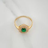 Anillo Halo Gota 2.65 g / T8 1/2 Oro Amarillo 18K