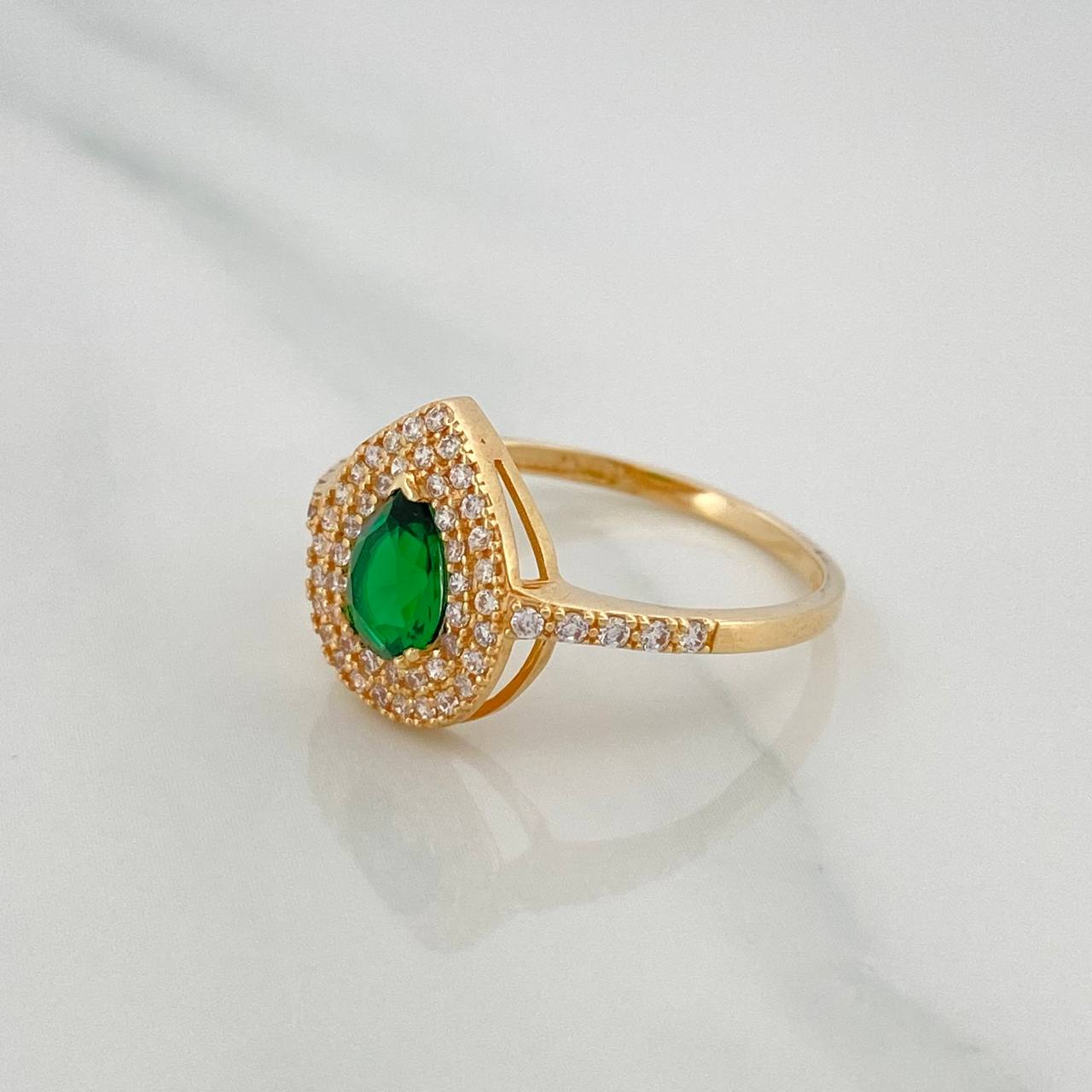 Anillo Halo Gota 2.65 g / T8 1/2 Oro Amarillo 18K