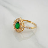 Anillo Halo Gota 2.65 g / T8 1/2 Oro Amarillo 18K
