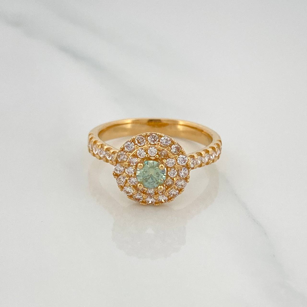 Anillo Halo Circulo 4 g / T6 1/4 Oro Amarillo 18K