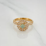 Anillo Halo Circulo 4 g / T6 1/4 Oro Amarillo 18K