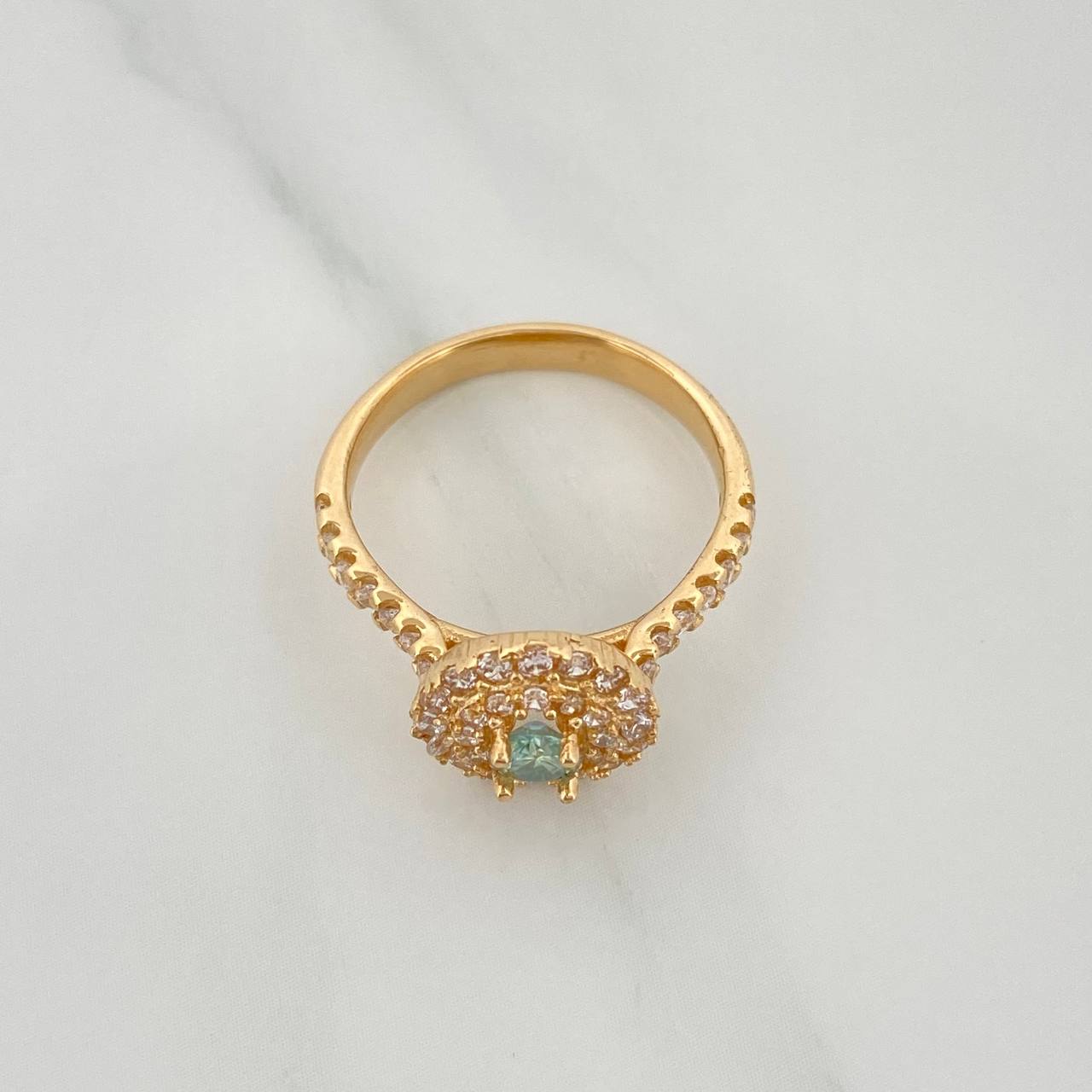 Anillo Halo Circulo 4 g / T6 1/4 Oro Amarillo 18K