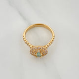 Anillo Halo Circulo 4 g / T6 1/4 Oro Amarillo 18K
