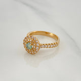 Anillo Halo Circulo 4 g / T6 1/4 Oro Amarillo 18K