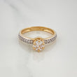 Anillo Solitario Churumbela 2.75 g / T6 1/2 Dos Oros Amarillo Blanco 18K