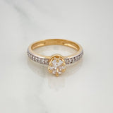 Anillo Solitario Churumbela 2.75 g / T6 1/2 Dos Oros Amarillo Blanco 18K