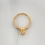 Anillo Solitario Churumbela 2.75 g / T6 1/2 Dos Oros Amarillo Blanco 18K