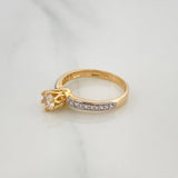 Anillo Solitario Churumbela 2.75 g / T6 1/2 Dos Oros Amarillo Blanco 18K