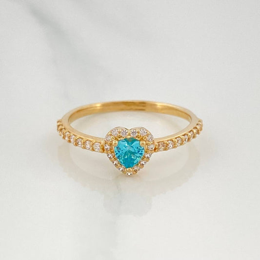 Anillo Halo Corazon 1.9 g / T6 3/4 Oro Amarillo 18K