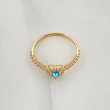 Anillo Halo Corazon 1.9 g / T6 3/4 Oro Amarillo 18K