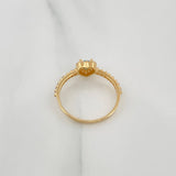 Anillo Halo Corazon 1.9 g / T6 3/4 Oro Amarillo 18K