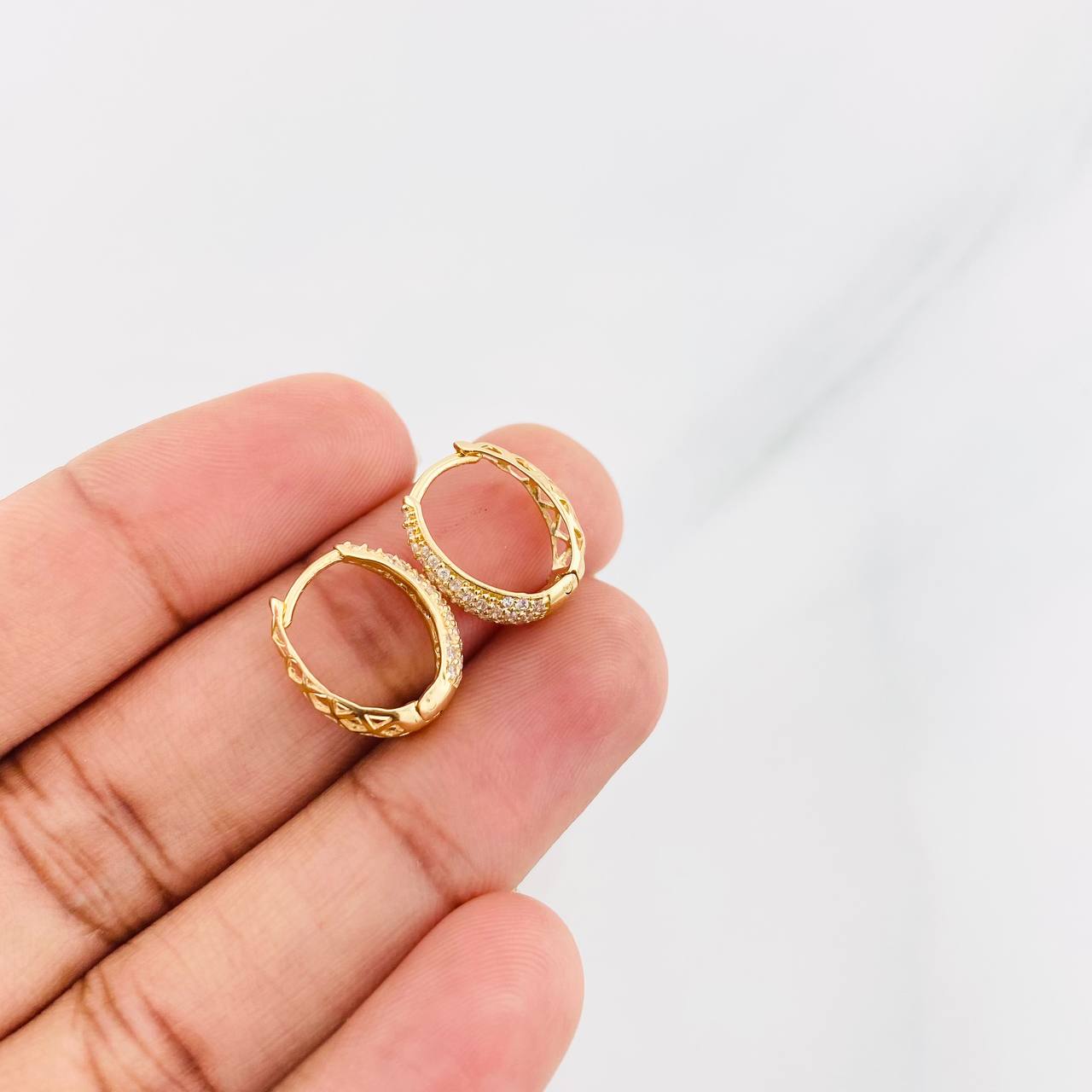 Candongas Dali Basteada 3.5g / 1.05cm Oro Amarillo 18K