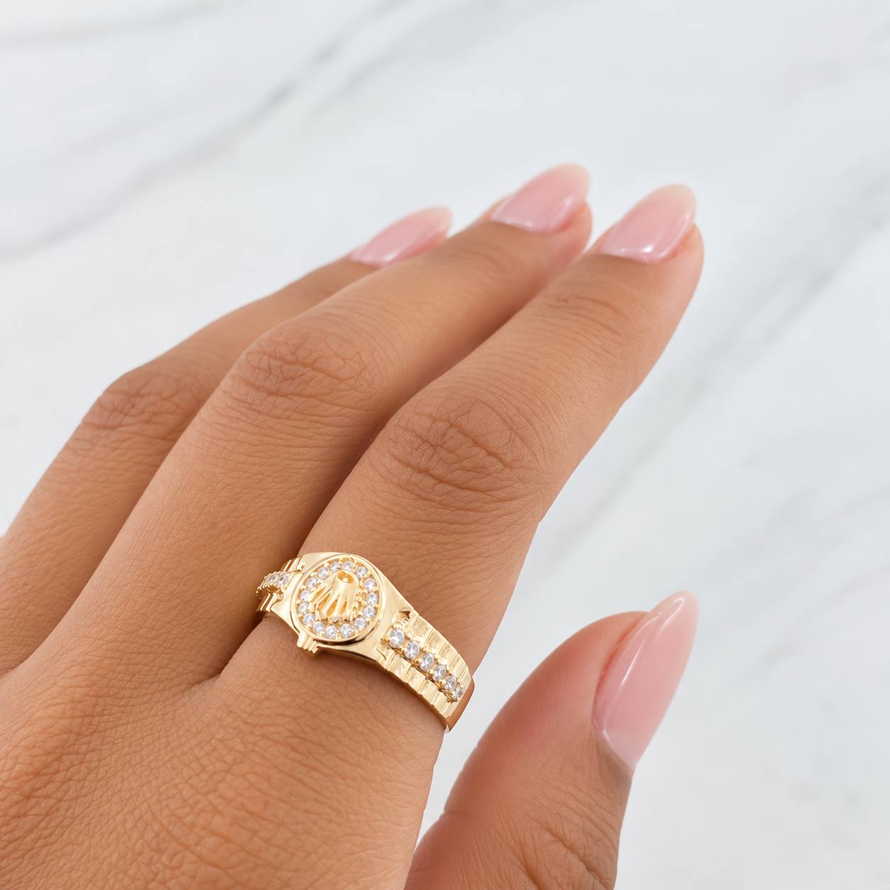 Anillo Correa Corona 2.95g / T8 3/4 Oro Amarillo 18K