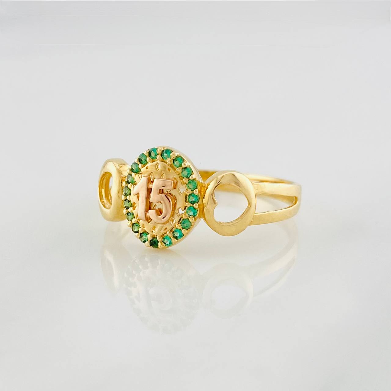 Anillo 15´s 2.3g / T7 1/4 Dos Oros Amarillo Rosado 18K