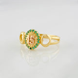 Anillo 15´s 2.3g / T7 1/4 Dos Oros Amarillo Rosado 18K
